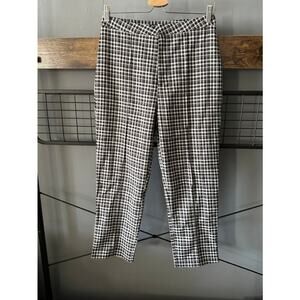 Nasty Gal Women's Plaid Black White Ankle Pant | Size 6
